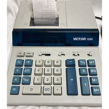 Victor 1260 Heavy-Duty Commercial Printing Calculator Blue Screen Black Red Ink