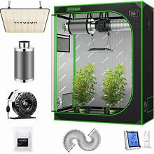 VIVOSUN Grow Tent Complete Kit, 48"X24"X60" Growing Tent With VS1000 Led Grow Light 4 Inch 203 CFM Inline Fan Carbon Filter And 8ft Ducting Combo