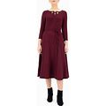 Women's Nina Leonard Grommet-Detail Midi Dress, Size: Medium, Light Pink
