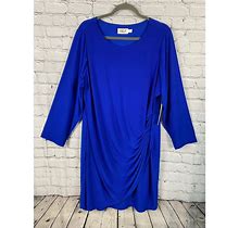 Eliza J Dresses | Nwt Eliza J Side Ruched Drapey Jersey Sheath Dress Women's Plus Size 22W Cobalt | Color: Blue | Size: 22