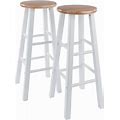 Winsome Element 29"" Solid Wood Bar Stool In Natural And White (Set Of 2)