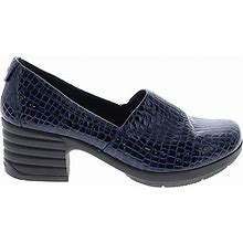 Sanita Mule/Clog: Loafers Chunky Heel Bohemian Blue Solid Shoes - Women's Size 42 - Round Toe