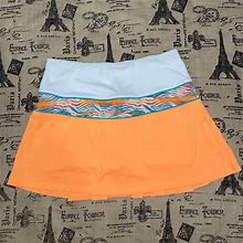 Fila Skirts | Fila Nwot! Orange/White Monogram Golf Skort Size M | Color: Orange/White | Size: M