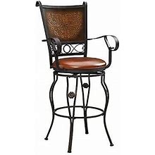 Powell Company Big And Tall Copper Stamped Back Barstool With Arms Bar Stool,