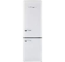 Classic Retro 21.6 in. 8.7 Cu. Ft. Retro Bottom Freezer Refrigerator In Marshmallow White, ENERGY STAR