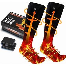 Heated Socks, Electric Heated Socks For Men Women, 5000Mah Rechargeable Battery Heat Insulated Sox Up To 12 Hours,Winter Washable Thermal Socks Foot