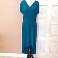 Mossimo Supply Co. Dresses | Short-Sleeved Teal Dress High Low Hem | Color: Blue/Green | Size: L