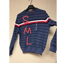 Tommy Hilfiger Crew Neck Striped Sweater Mens New