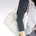 Coach Bags | Coach Maggie Madison Woven Leather Shoulder Bag | Color: Silver/White | Size: Os