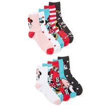 Disney Minnie Mouse Women's Crew Socks, 10-Pack, Shoe Sizes 4-10