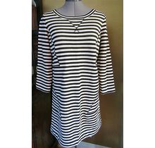 Marc By Marc Jacobs Stripped 3/4 Sleeve Shift Jersey Dress Size Small