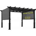 ALISUN Replacement Sling Canopy (With Ties) For 10 ft Pergola S-J-110 & TP15-048C (Charcoal) (Canopy TOP ONLY)