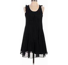 Banana Republic Factory Store Casual Dress - A-Line Scoop Neck Sleeveless: Black Print Dresses - Women's Size 0