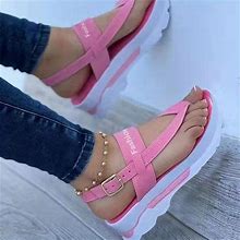 Open Toe Thong Sandals, Thick Soled Platform Buckle Sandals, Women's Summer Footwear High Quality,Temu