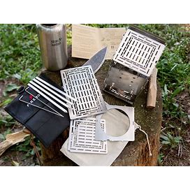 Firebox Stove - 5" Large Camp Stove - Complete Camping Cooking Kit