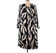 H&M Casual Dress - Wrap: Ivory Zebra Print Dresses - New - Women's Size 3X