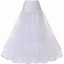 Gdreda Workout Skirt Boneless A Hem Wedding Dress Long Petticoat Tutu Skirt White,One Size