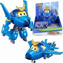Super Wings 5" Transforming Jerome Airplane Toys, Safe And Durable Vehicle Action Figure, Plane To Robot, Transformer Toys For 3+ Years Old Boys And