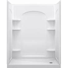 Sterling Ensemble White 4-Piece 30-In X 60-In X 76-In Rectangular Alcove Shower Kit (Right Drain) With Base, Wall And Drain Included | 72170120-0