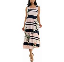 Women's Nina Leonard Print Maxi Dress, Size: Medium, Med Blue