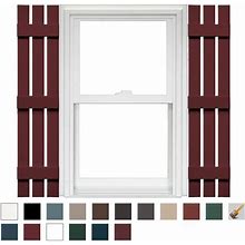 Mid America 3 Board And Batten Spaced Vinyl Shutters ( 1 Pair) 12 X 71 078 Wineberry