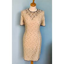 Glamorous 1980S Vintage Lace And Beaded Dress