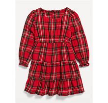 Old Navy Long-Sleeve Plaid Tiered Dress For Toddler Girls