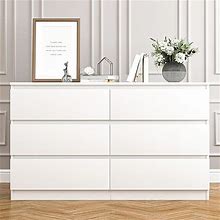 White Dresser For Bedroom,6 Drawer Dresser,Chest Of Drawers & Dresser,Wood Dresser,Dresser Bedroom Furniture,Wide TV Stand Dresser