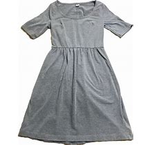 Womens Old Navy Gray Dress Size S Petite A- Line Casual Classic 3/4