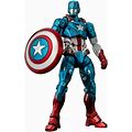 New Sentinel Fighting Armor Captain America Action Figure PVC From Japan