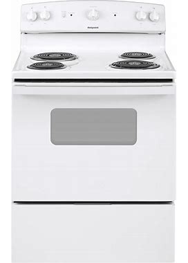 Hotpoint 30-In 4 Burners 5-Cu Ft Freestanding Electric Range (White) | RBS330DRWW