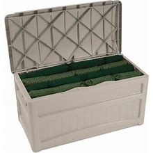 Suncast 73 Gallon Outdoor Patio Deck Resin Storage Organization Chest Box, Taupe - 19