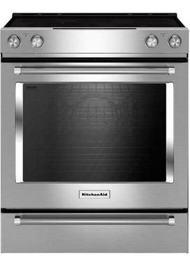 Kitchenaid - 7.1 Cu. Ft. Self-Cleaning Slide-In Electric Convection Range - Stainless Steel