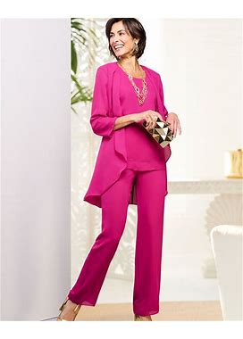 Draper's & Damon's Women's Flirty Jacket Pant Set - Pink - S - Misses