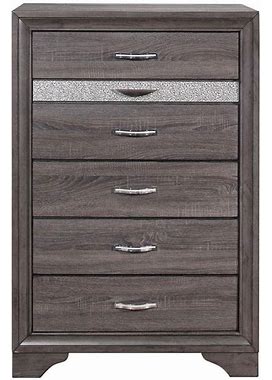 Victoria Gray 6 Drawers 34.21 in Chest Of Drawers