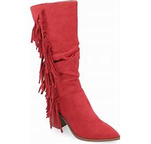 Journee Collection Hartly Wide Calf Boot | Women's | Red | Size 8.5 | Boots | Cowboy & Western