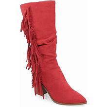 Journee Collection Hartly Wide Calf Boot | Women's | Red | Size 8 | Boots | Cowboy & Western