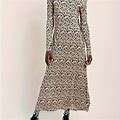 Print Dress, Women's Casual Women's Clothing Maxi Dress, Long Dresses,Coffee,All-New,Temu