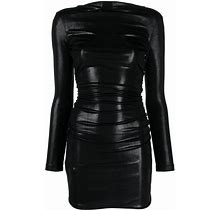 PINKO - Open-Back Ruched Dress - Women - Polyester/Elastane/Polyamide/Elastane - M - Black