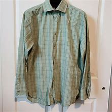 Tommy Hilfiger Shirts | Tommy Hilfiger Mens Large Plaid Dress Shirt Long Sleeve Green Cotton 2003 | Color: Green | Size: L
