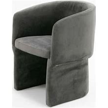 Carell Furniture Vassar 19" Upholstered Modern Velvet Dining Chair In Gray
