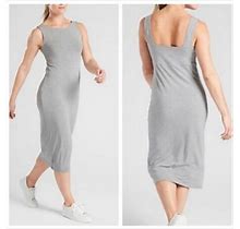 Athleta Dresses | {Athleta} Santorini Sleeveless Jersey Knit Midi Dress In Grey - Women's Xs | Color: Gray | Size: Xs