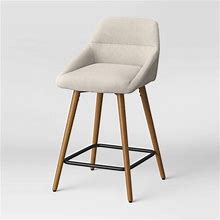Swivel Barstool With Wood Base, Cream - Home | Color: Beige | Size: Xl