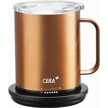 CERA+ Temperature Controlled Smart Mug 2, Self-Heating Coffee Mug With Lid, 90 Minutes Battery Life, APP Or Manual Control, Gift-Packing(Brown - 14
