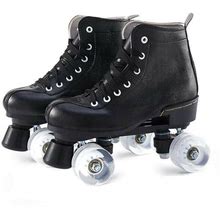 PHSDA Classic Roller Skates For Women PU Leather Premium Roller Skates Black Ska