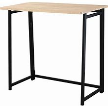 Homcom Writing Desk, 31.5" Folding Table For Space, Computer Desk With Metal Frame, Space-Saving Workstation For Home Office, Small Black 836-333Bk