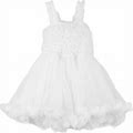 Rufflebutts Baby Girls Tulle Sleeveless Princess Petti Dress - White - Size 0-12 Months