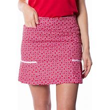 Golftini Women's Grace Performance Side Pleat Skort, Size 6, Red/Light Pink
