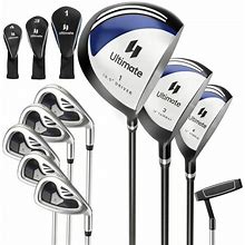9 Pieces Men's Complete Golf Club Set Right Handed W/ 460Cc Alloy Driver Golfing