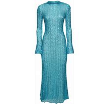 Self-Portrait Women Beaded Knit Maxi Dress Blue 12